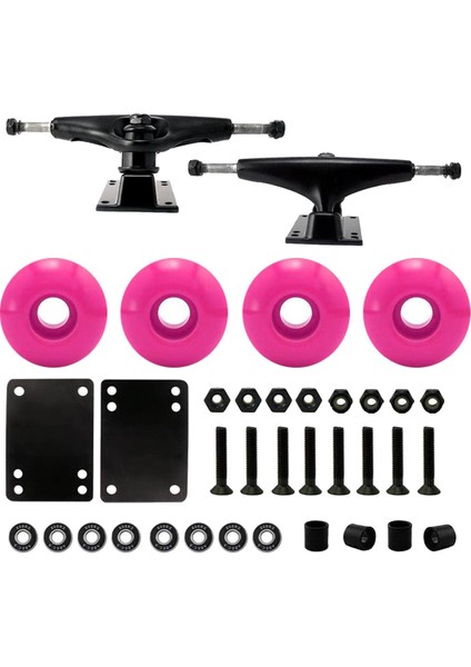 Kaykay Kamyonları 5 "tekerlekler 52MM Abec 9 Rulmanlar Cıvata Parçaları Kiti Pembe Tekerlekler (Yurt Dışından) fiyatları