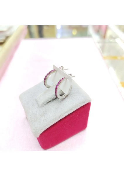 Kuvars Taşlı Gümüş Halka Küpe fiyatları