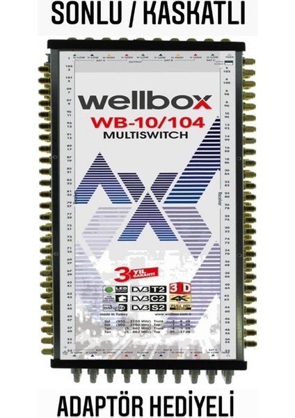 Uydu Santrali 10 Giriş 104ÇIKIŞ Sonlu/kaskatlı Full Hd Multıswıtch Uydu Santrali Wellbox WB-10/104