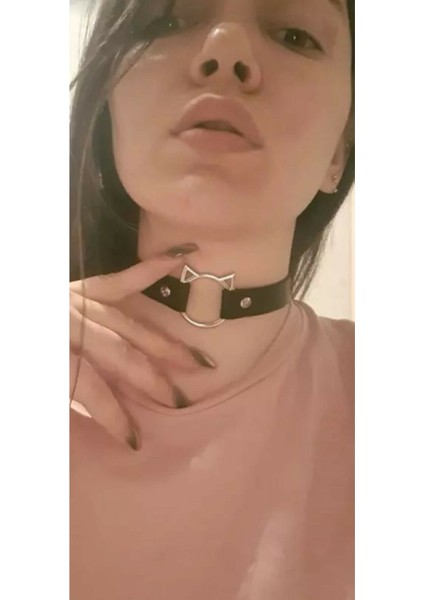 Harajuku Gothic Punk Kedi Kolye Choker Tasma Kolye Aksesuar Şık Süs