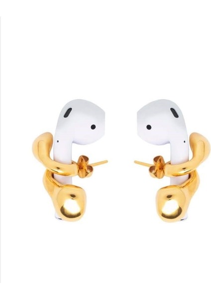 Airpods Kulaklık Tutucu Küpe, 24 Ayar Altın Kaplama Hediyelik Eşya