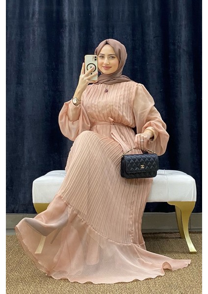 Piliseli Janjan Şifon Elbise fiyatları