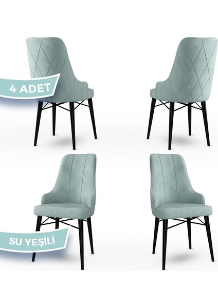 Concept Neta Serisi Babyface Kumaş Sandalye Siyah Gürgen Ayak 4 Adet Sandalye