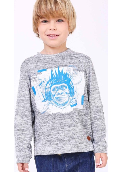 Erkek Çocuk Uzun Kollu Tshirt Gri