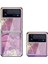 Samsung Galaxy Z Flip 4 Mor Mermer Desen Havalı Cam Cep Telefonu Kılıfı (Yurt Dışından) 1
