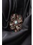 Broş Çiçekli Otantik Desenli Bronz Kristal Taşlı 1