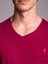 Bordo Erkek Slim Fit V Yaka Tshirt 1