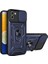 Casestreet Samsung Galaxy A03 Kılıf Tank Aramid Sürgülü Vega Yüzüklü+Nano Lacivert 1