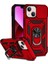 Apple iPhone 14 Kılıf Tank Aramid Sürgülü Vega Yüzüklü+Nano Kırmızı 1