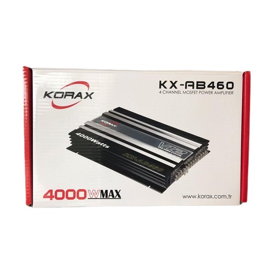 Korax KX-AB460 Max 4000W 4 Kanal Oto Amfi