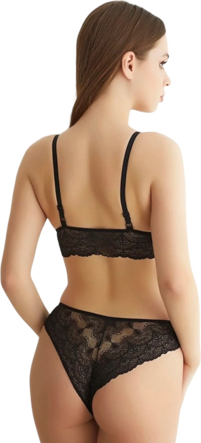 Moda Lady Kadın Dantelli Kaplı Bralet Sütyen Külot Takım görsel 3