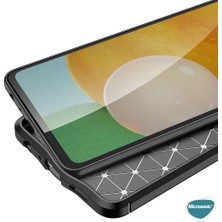 Lopard Oppo A55 5g Kılıf Karbon Dokulu Sert Silikon Arka Kapak Negro Kahverengi