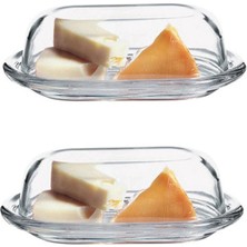 Paşabahçe 2 Li Cam Kapaklı Tereyağlık Peynir Kahvaltılık Saklama & Sunum Kabı