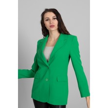 Feminist Yeşil Vatkalı Astarlı Blazer Ceket 0105110.07