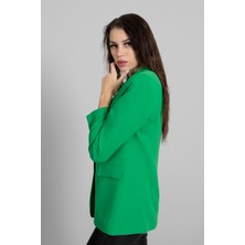 Feminist Yeşil Vatkalı Astarlı Blazer Ceket 0105110.07