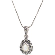 Midyat Nurtaş Gümüş Sedef ve Markazit Taşlı 925 Ayar Gümüş Kolye 201021609