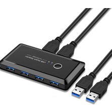 Alfais 4686 USB 3.0 4 Port Hub 2 Kasa Pc Bilgisayar Kvm Switch Splitter Çoklayıcı