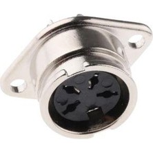 Motorobit 4 Pin Dişi Dın Konnektör - Flanşlı Panel Tipi