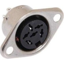 Motorobit 6 Pin Dişi Dın Konnektör - Flanşlı Panel Tipi