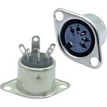 Motorobit 5 Pin Dişi Dın Konnektör - Flanşlı Panel Tipi