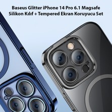 Baseus Glitter iPhone 14 Pro 6.1 Magsafe Silikon Kılıf + Tempered Ekran Koruyucu Set