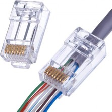 Tmgo Technology Ez Tipi Konnektör + But RJ45  Cat6 Yeni Nesil Delikli Jack