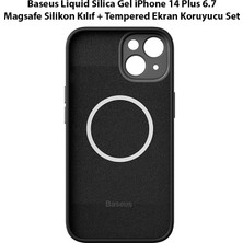 Baseus Liquid Silica Gel iPhone 14 Plus 6.7 Magsafe Silikon Kılıf + Tempered Ekran Koruyucu Set