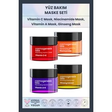 Cosmogenesis Labs Yüz Bakım Maske Seti 4'lü - Yenileyici Sıkılaştırıcı Ginseng Nemlendirici Vitamin C Aydınlatıcı