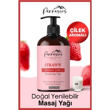 Parnassos Çilek Özlü + Vanilyalı + Çikolata Aroma Duyusal Yenilebilir Aromaterapi Masaj Yağları Seti 300 ml