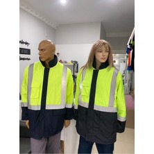 Teknik Reflektörlü Iş Güvenlik Montu-With Reflector Work Safety Jacket