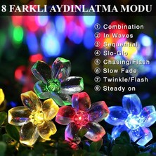 Miletus Güneş Enerjili LED Bahçe Aydınlatması 5m Renkli Kiraz(Rgb)  Solar LED Lamba Güneş Enerjili LED Lamba