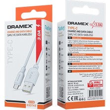 Dramex D30TKE 3.0A Type-C Şarj ve Data Kablosu