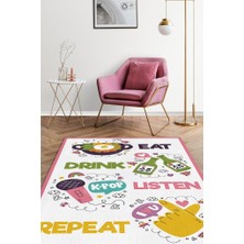 Homshtag Kore Kültürü Çok Renkli Genç Odası Halısı Kpop Sever Halısı Hediyelik Halı Modern Halı