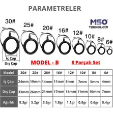 MSO Teknoloji Olta Balıkçılık Paslanmaz & Seramik Kamış Yenileme Halkaları Set