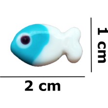 Beyoğlu Hediyelik Murano Camdan El Işi Balık Kolye Ucu 1 Adet 2 mm Delikli Çift Taraflı