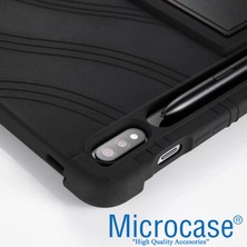 Microcase Samsung Tab S7 Plus T970 Tablet Standlı Silikon Kılıf - Siyah