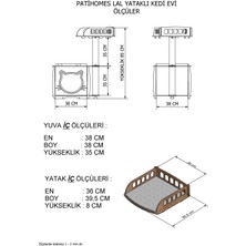 Patihomes XL Lâl Yataklı Tırmalamalı Kedi Evi Bej