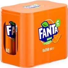 Fanta Portakal Aromalı Gazoz Kutu  6X250 ML
