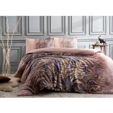 Özdilek Brisa Folha Çift Kişilik Soft Life Saten Nevresim Takımı-Pudra