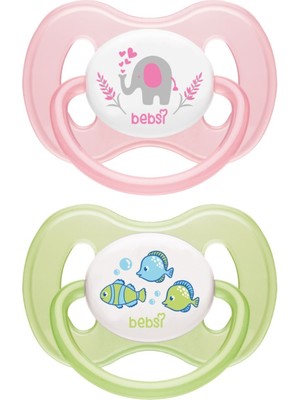 Bebsi Emzik Ortodontik Damaklı Kelebek No:1 Pembe-Yeşil (2 Li Pk) Fırsat Pk