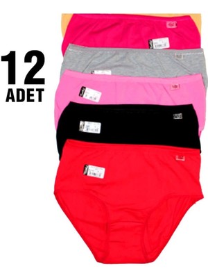Tutku Renkli Likralı Kadın Bato Külot 12'li