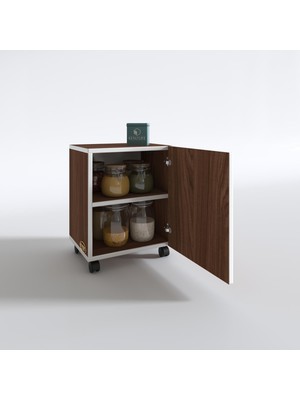 Kenzlife mutfak dolabı mine 048*030*032 cvz kapaklı tekerlekli banyo evrak ofis kitaplık ayakkabılık kiler