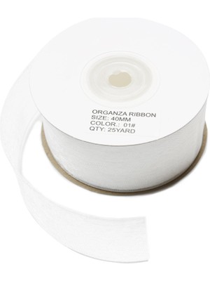 Nazarone Organze Kurdele 4CM-23MT-BEYAZ(101)