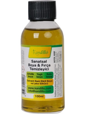Kandillo Yağlı Boya Seti Yardımcı Malzemeler 3 x 100 ml Terebentin Resim Keten Yağı ve Fırça Temizleme Sıvısı