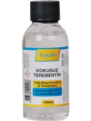 Kandillo Yağlı Boya Seti Yardımcı Malzemeler 3 x 100 ml Terebentin Resim Keten Yağı ve Fırça Temizleme Sıvısı