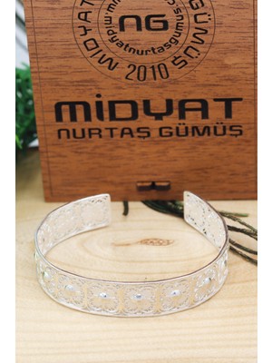 Midyat Nurtaş Gümüş Midyat Yöresel Model 925 Ayar Gümüş Telkari Bilezik 201021649