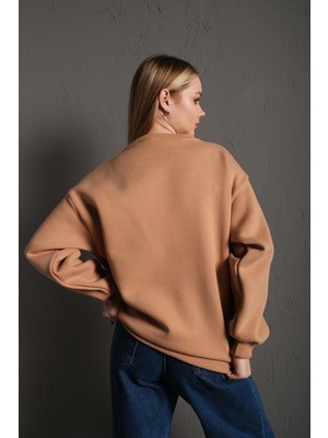 Trendseninle Kadın Calıfornıa Baskılı Oversize Sweatshirt