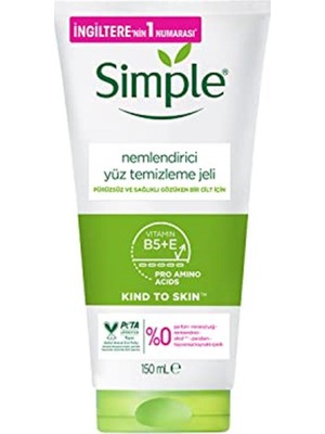 Simple Kind To Skin Nemlendirici Yüz Temizleme Jeli B5+E Vitamini Pürüzsüz ve Sağlıklı Gözüken Bir