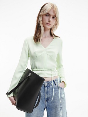 Calvin Klein Kadın Uzun Kollu Wrap Bluz
