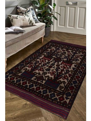 Naar Afgan Berceste Kırmızı El Dokuma Kilim 93X133 ~ 1.24 M2